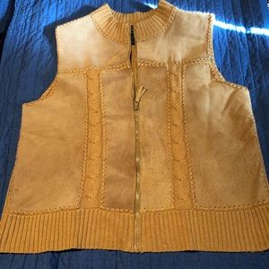 Tan suede sweater vest